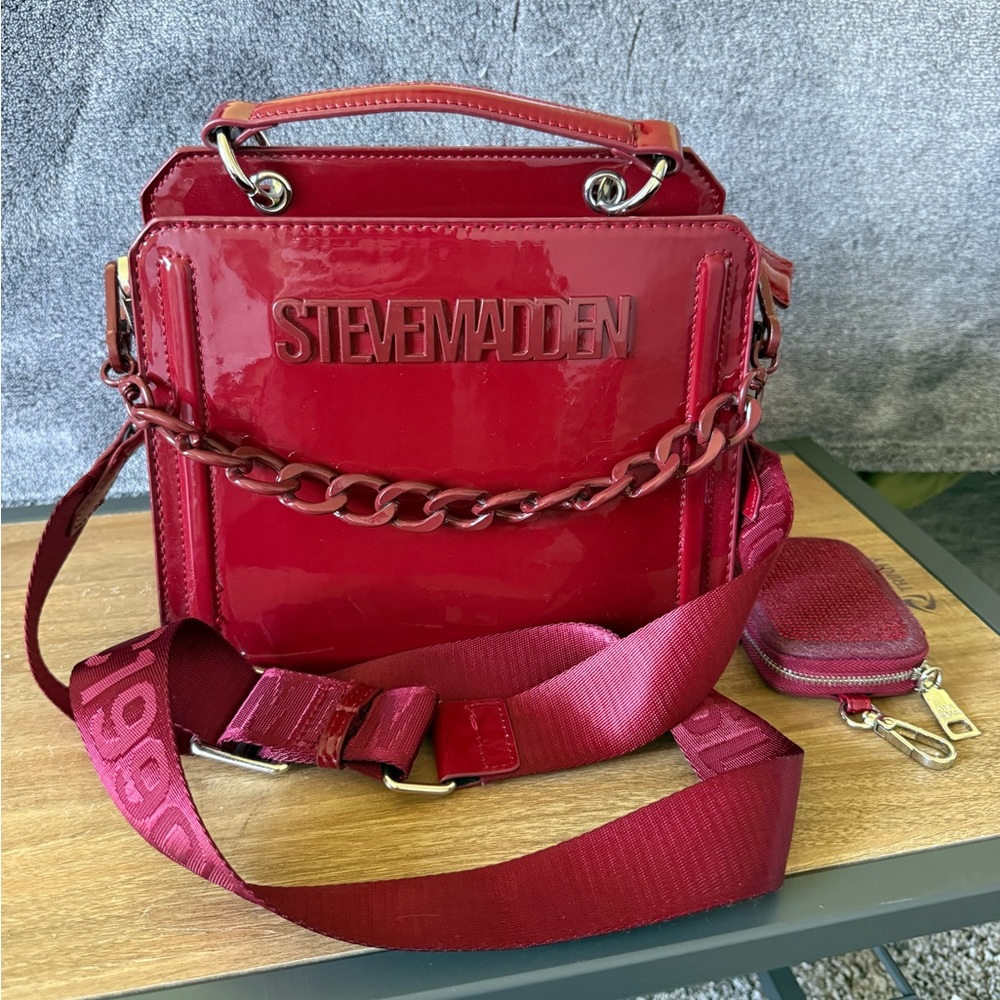 Steve Madden Evelyn Bag Burgundy Rhinestones
